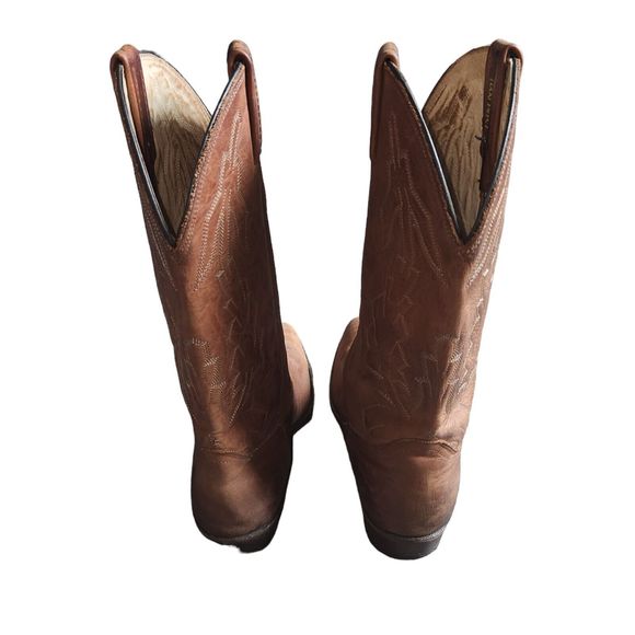 Dan Post‎ Genuine Leather Milwaukee Cowboy Boots Marlboro Brown Mens Size 11 D - Picture 9 of 10